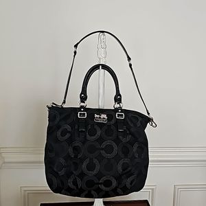 Black Coach Canvas Handbag